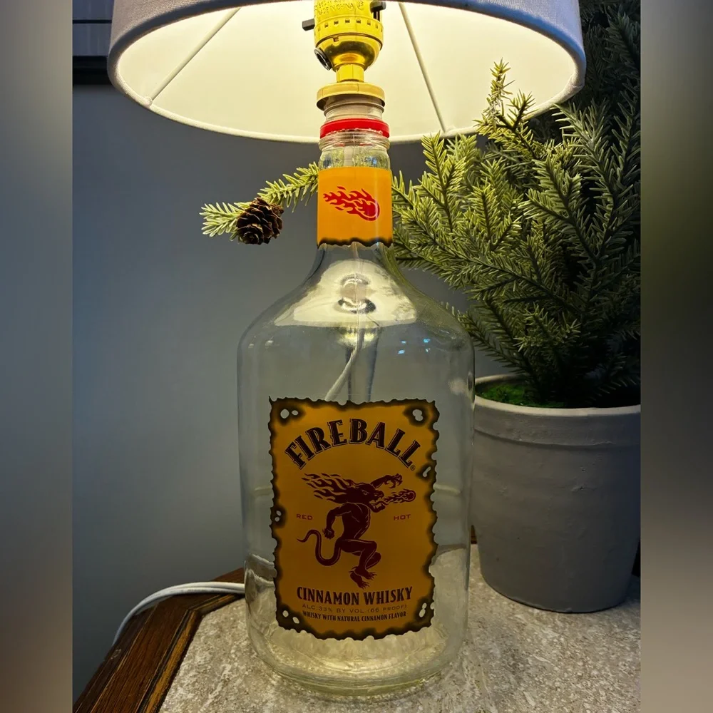 Fireball Cinnamon Whiskey Liquor Glass Bottle Lamp
